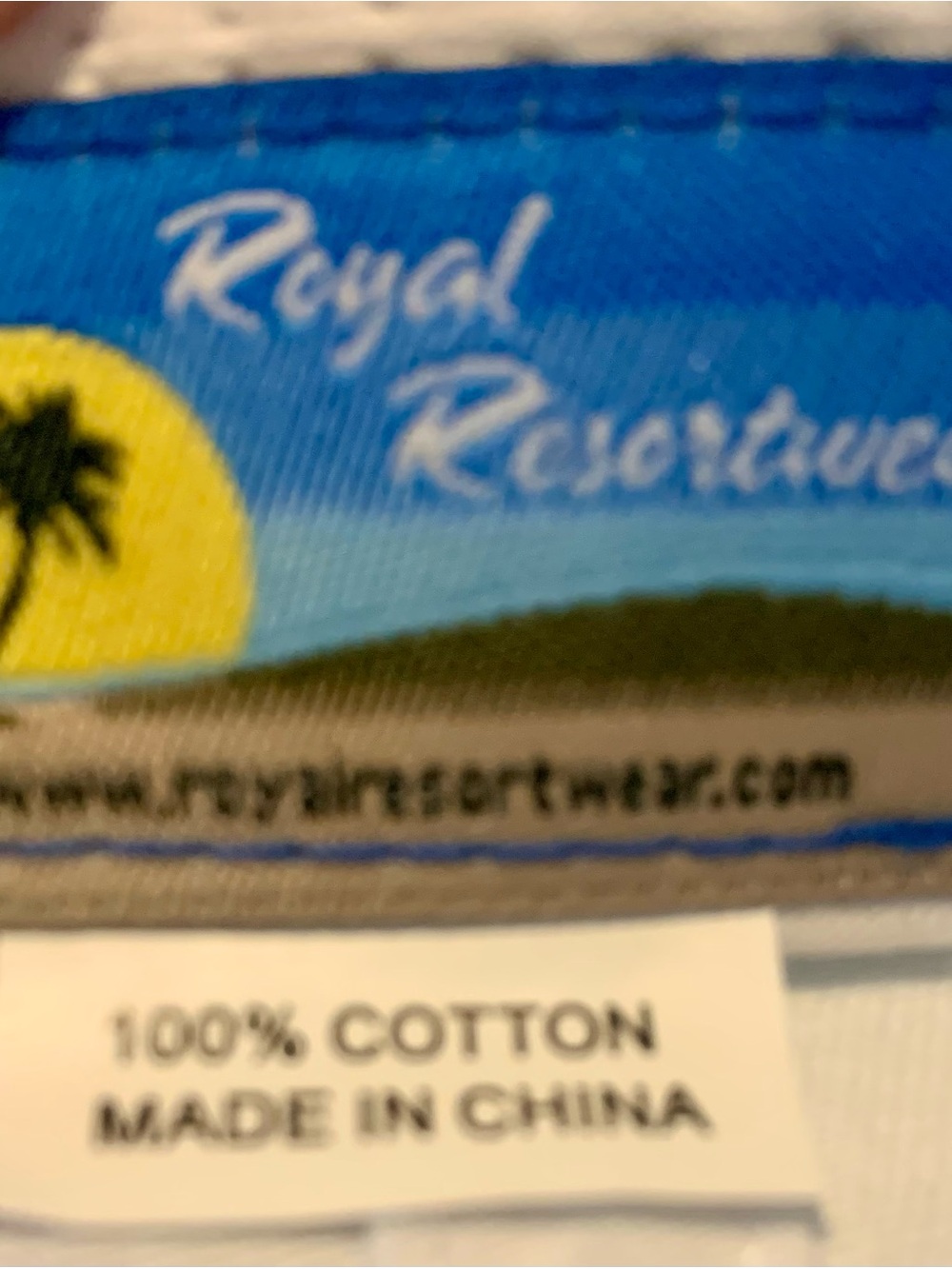 Anna Maria White Baseball Cap with Blue Vertical Logo - Picture 3 of 4